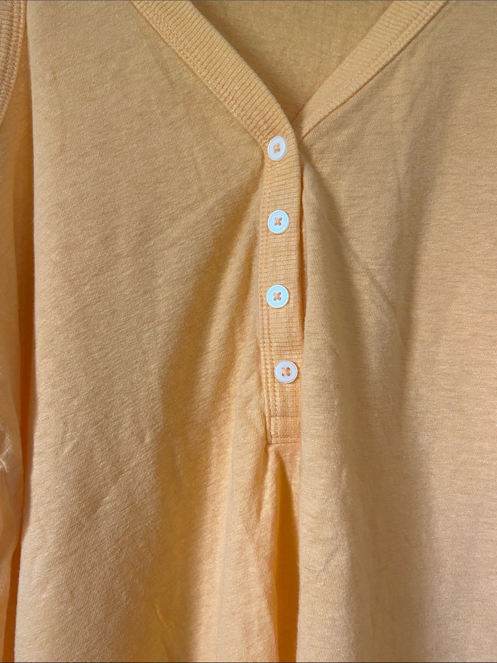 LOFT Peach Button-Front Henley Tank - Picture 5 of 6